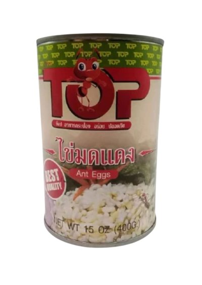 ANT EGG IN BRINE TOP BRAND 400 G(DRAINWET 100 G) 	ไข่มดแดง ตรา TOP 400 กรัม(เนื้อ100 gr)