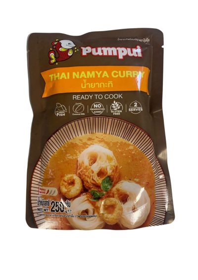 THAI NAMYA CURRY (READY COOK ) PUMPUI 250 G	น้ำยากะทิพร้อมปรุง ตราปลายิ้ม  250 G