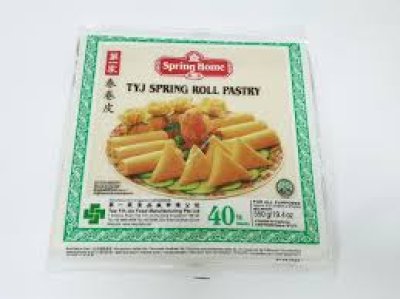 SPRING HOME SPRING ROL PASTR8.5"(215mm)40s 20x550	แผ่นปอเปี้ยะ สีเขียว (215mm) 40pz 550g spring roll
