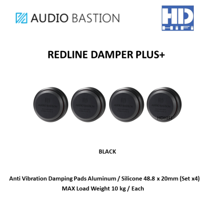 AudioBastion Redline Damper PLUS+ Anti Vibration Damping Pads Aluminum / Silicone 48.8 x 20mm  (Set x 4)