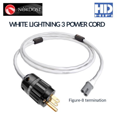 Nordost WHITE LIGHTNING 3 POWER CORD C7 Figure-8 termination สำหรับเครื่องเสียงบ้าน