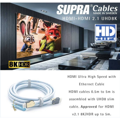 Supra HDMI-HDMI 2.1 UHD 8K HDMI Cable