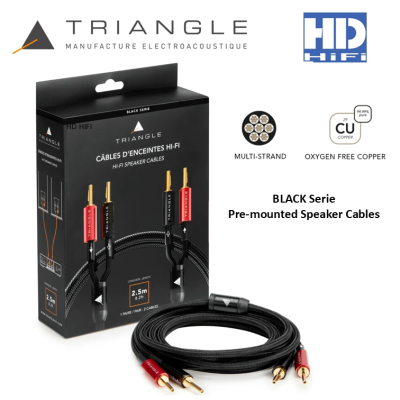 Triangle BLACK Serie - Pre-mounted Speaker Cables 2x2.5m (Pair)