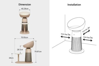 เครื่องฟอกอากาศ LG PuriCare AeroCat Tower รุ่น AS25GCBY0