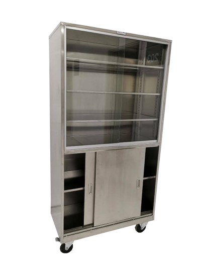 ตู้เก็บอุปกรณ์การแพทย์ 4  ชั้น - ติดล้อ