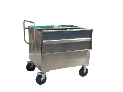 รถเข็นตู้ทึบสแตนเลส ขนของติดเชื้อ