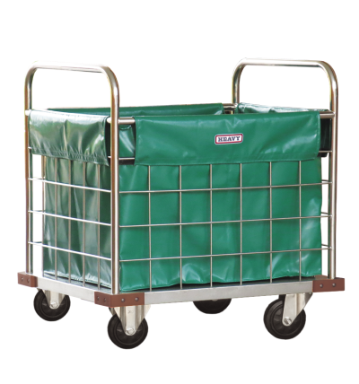 รถเข็นสแตนเลสตะแกรงแฮนด์ 2  ด้านพร้อมถุงคูนิล่อน