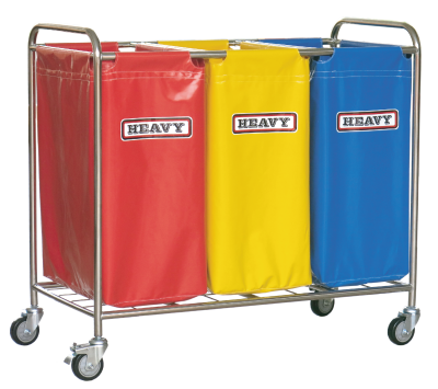 รถเข็นสแตนเลสแบบถุงผ้า 3 ถุง