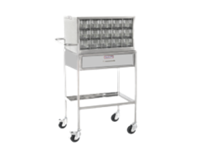 รถเข็นจ่ายยาสแตนเลส 15 ช่อง