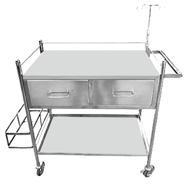 รถเข็นสแตนเลส 2 ลิ้นชัก