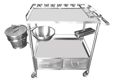 รถเข็นทำแผลสแตนเลส (Dressing Cart)