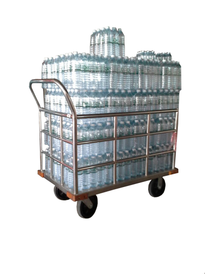 รถเข็นสแตนเลส ชั้นเดียว+ประตูเปิด - ปิดด้านหน้า