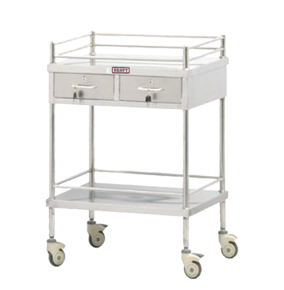 รถเข็นสแตนเลส 2 ลิ้นชักคู่