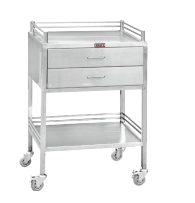 รถเข็นฉุกเฉินสแตนเลส 2 ลิ้นชัก