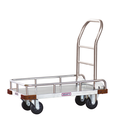 รถเข็นสแตนเลสมีคอกล้อม รุ่นแฮนด์พับเก็บได้