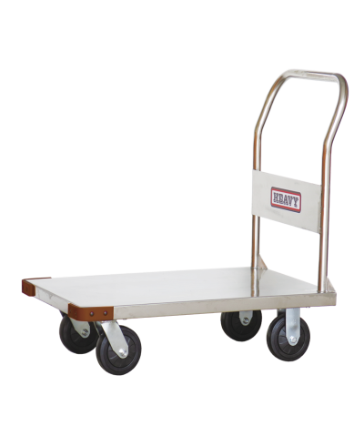 รถเข็นสแตนเลสชั้นเดียวรุ่นแฮนด์พับเก็บไม่ได้