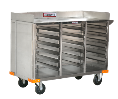 รถเข็นใส่ถาดอาหาร 3 ช่อง 18 ถาด