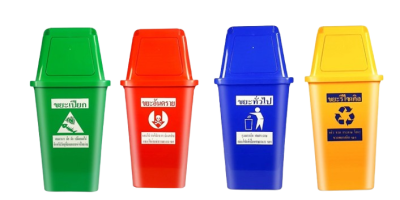 ถังขยะฝาผลัก 60L