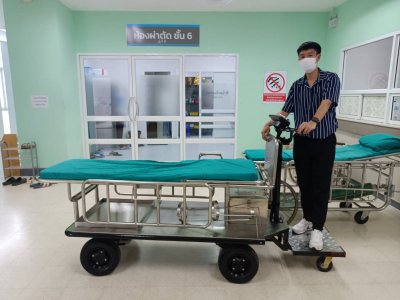 เตียงเปลติดมอเตอร์ไฟฟ้า รุ่นยืนขับ