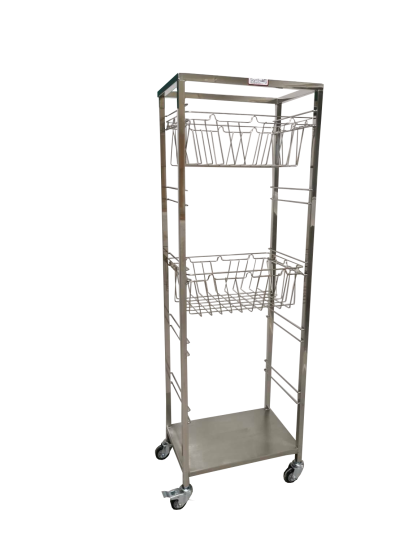 รถเข็นตะกร้าสแตนเลส 5 ชั้น