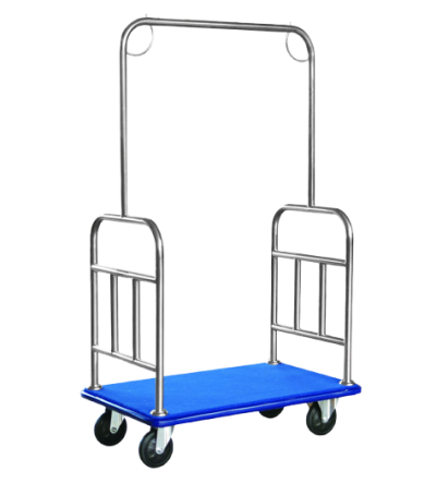 รถเข็นผ้าสแตนเลสพื้นปูพรมพร้อมกันชนรอบคัน