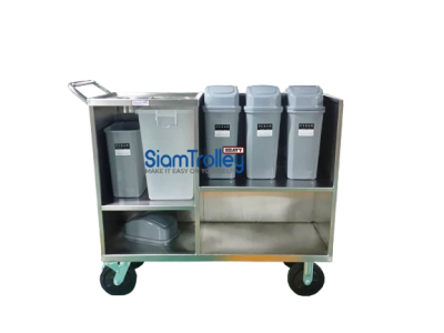รถเข็นสแตนเลสเคลียร์เศษอาหาร