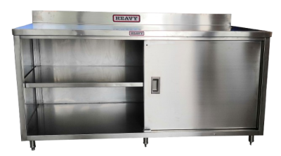 ตู้สแตนเลสแบบบานประตูบานสไลด์พร้อมชั้นวาง