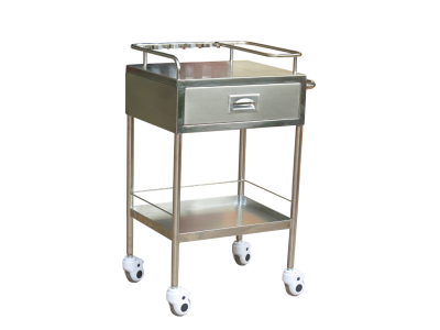 รถเข็นฉีดยาสแตนเลส 2 ชั้น 1 ลิ้นชัก (Anesthesia Cart)