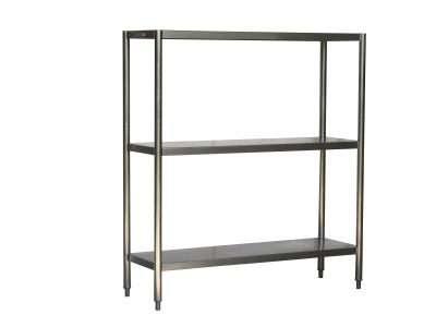 ชั้นวางสแตนเลสแบบทึบ 3 ชั้น 4 ขา