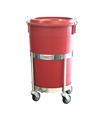 ดอลลี่สแตนเลสกลมพร้อมถังพลาสติกแบบไม่มีแฮนด์