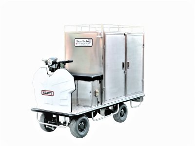 รถติดมอเตอร์ไฟฟ้ารุ่นนั่งขับพร้อมตู้สแตนเลส