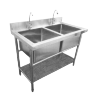 โต๊ะซิงค์ 2 หลุม 4 ขา พร้อมที่พัก