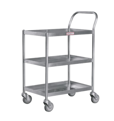 รถเข็นสแตนเลส 3 ชั้น แฮนด์เดียว