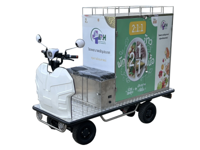 รถติดมอเตอร์ไฟฟ้ารุ่นนั่งขับพร้อมตู้สแตนเลส