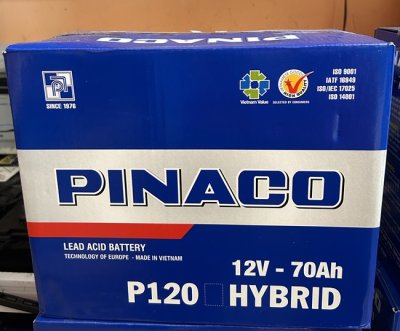 PinacoBattery p120 ชนิดน้ำไฮบริด 70แอมป์