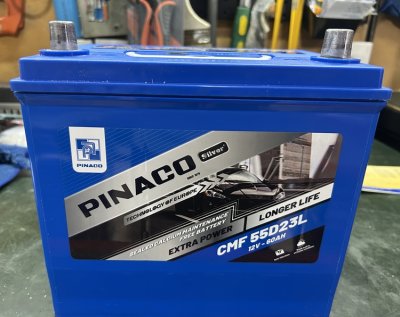 แบตเตอรี่ Pinaco 55D23L ขนาด 60 แอมป์ 