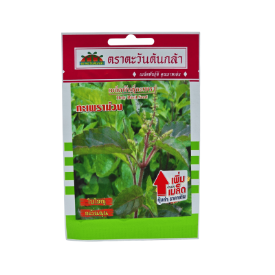 เมล็ดพันธุ์กะเพราม่วง  ตราตะวันต้นกล้า ขนาด 10 กรัม เมล็ดพันธุ์กะเพราม่วง  ตราตะวันต้นกล้า ขนาด 10 กรัม