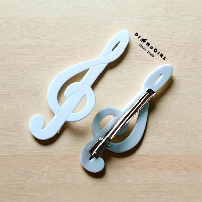 Pastel Blue Treble Clef Hair Clip