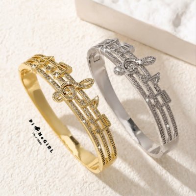 กำไลข้อมือโน้ตเพลงประดับเพชร มี 2 สี