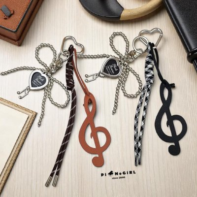Treble Clef & Music Note Keychain with Cute Accents