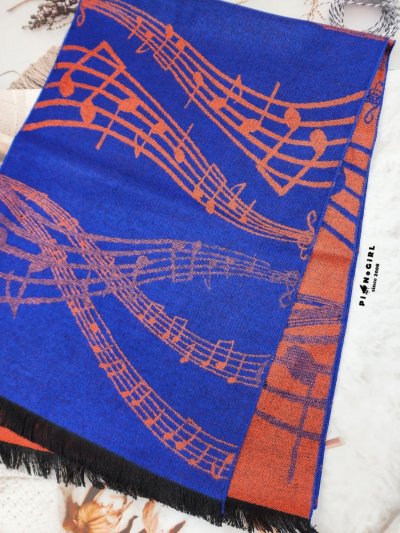 ผ้าพันคอลายโน้ตเพลง มี 6 สี