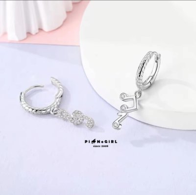 Sterling Silver Music Note Earrings