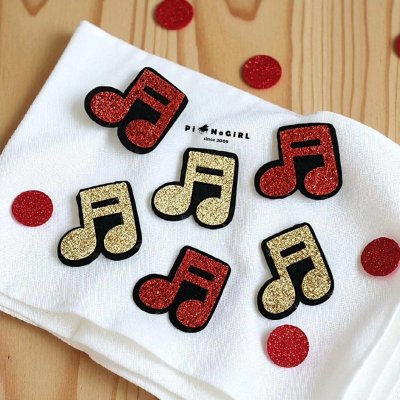 Glitter Musical Note Hair Clip