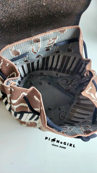 Woven Fabric Backpack with Piano and Music Note Pattern Woven Fabric Backpack with Piano and Music Note Pattern