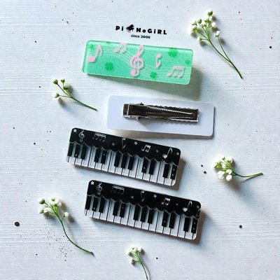 Piano and Music Note Hair Clip