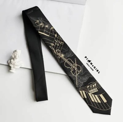 เนคไทลายดนตรี งานปักลาย สวยมาก