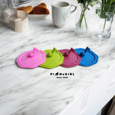 ฝาซิลิโคนปิดแก้วน้ำรูปตัวโน้ต มี 4 สี