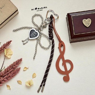 Treble Clef & Music Note Keychain with Cute Accents