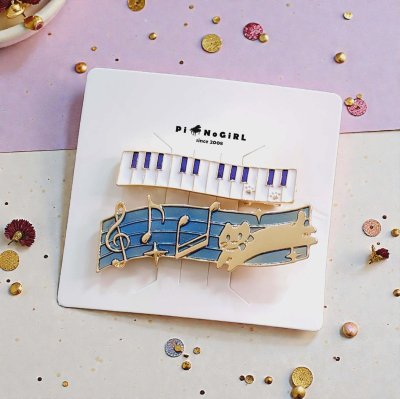 Set กิ๊บติดผมน้องแมวและเปียโน