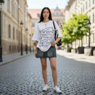 Oversized Music Note T-Shirt